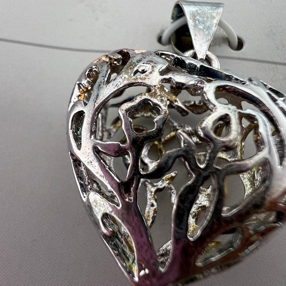 Halcraft Bead Gallery Silver Plated Filigree Heart Pendant Charm - Picture 4 of 7